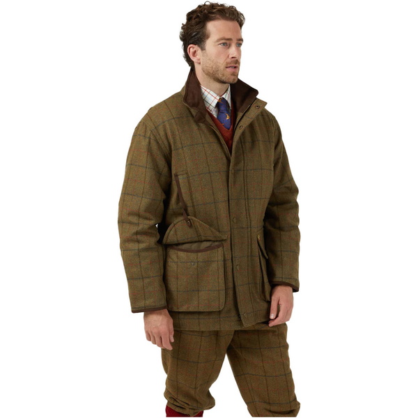 Alan Paine Mens Combrook Tweed Shooting Field Coat COMGFIE - Thyme